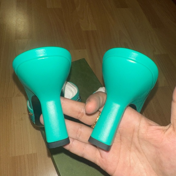 Authentic Gucci crystal GG embellished Mesh Heels - Picture 10 of 11